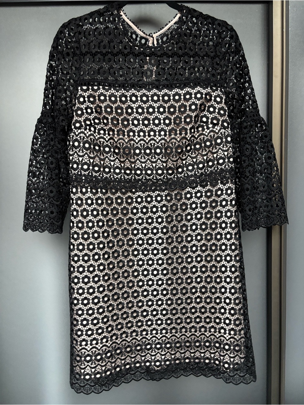 Black Lace Overlay Shift Dress - J Crew- size 6